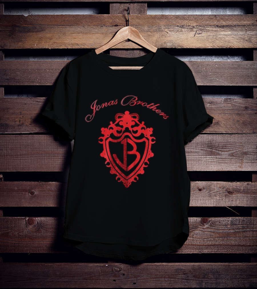 Jonas Brothers Burnin' Up JB Red Emblem Crest T-Shirt