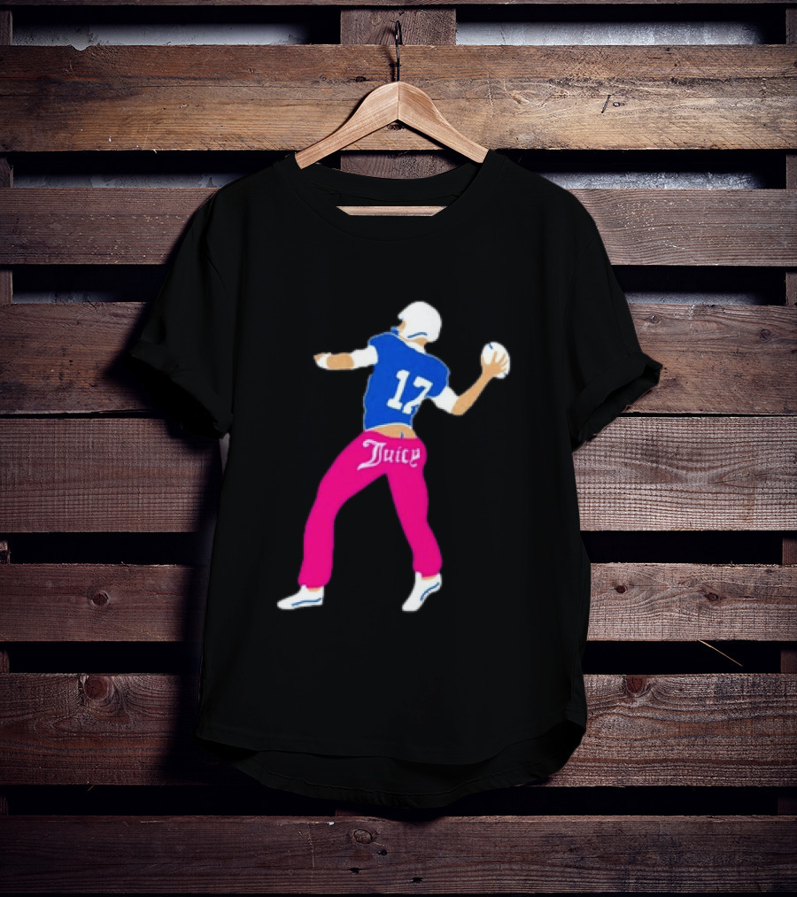 Josh Allen 17 Juicy Football Player Buffalo Bills Fans Retro Series T-Shirt