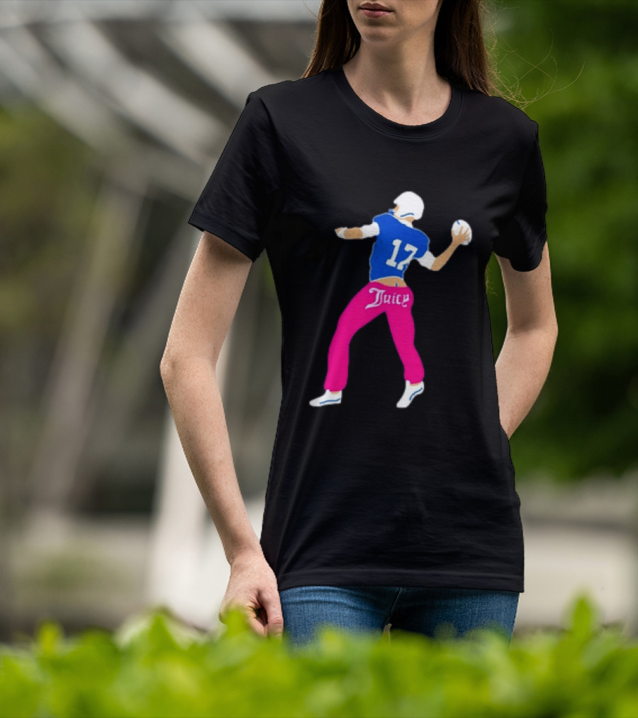Josh Allen 17 Juicy Football Player Buffalo Bills Fans Retro Series T-Shirt