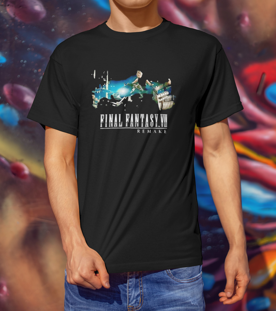 Cloud Strife Motorcycle Chase Final Fantasy VII Remake T-Shirt