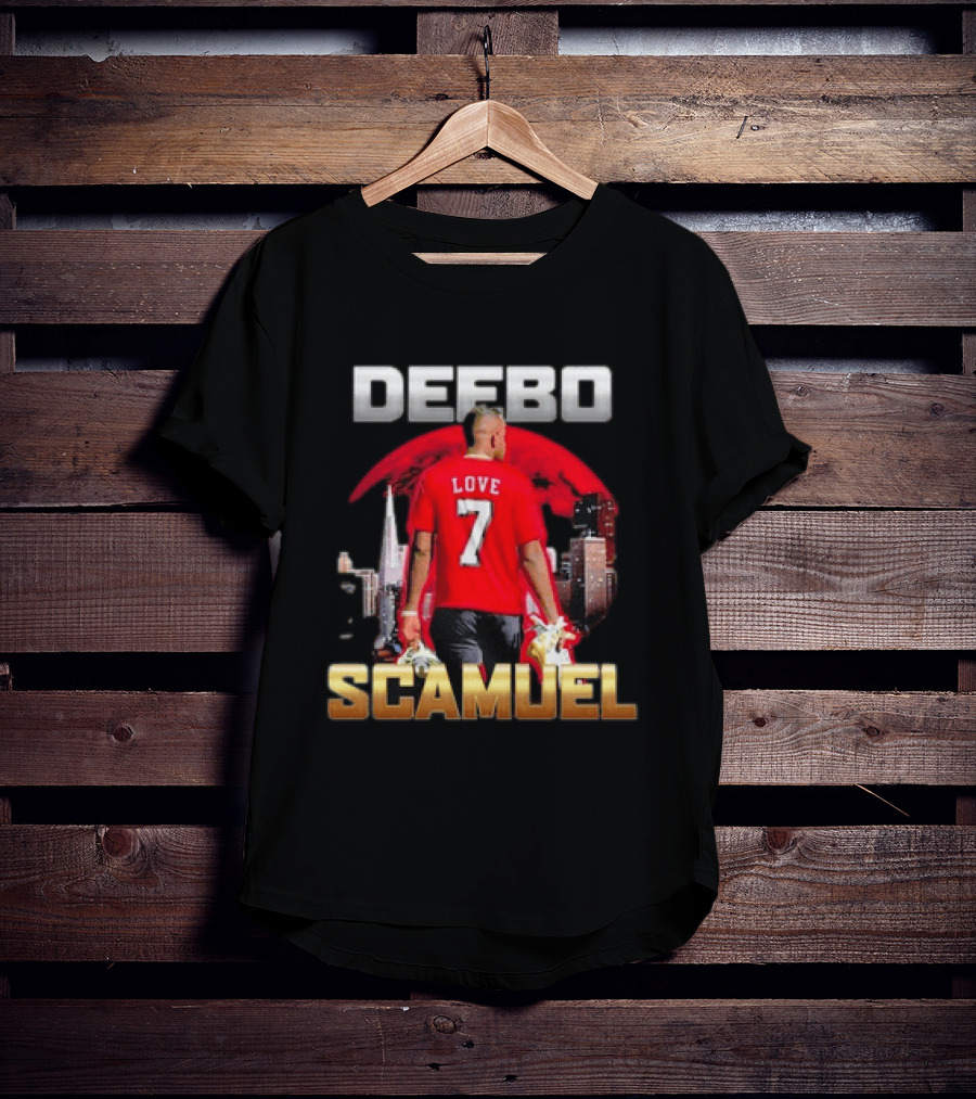 Deebo Scamuel Love 7 San Francisco 49ers Backdrop T-Shirt