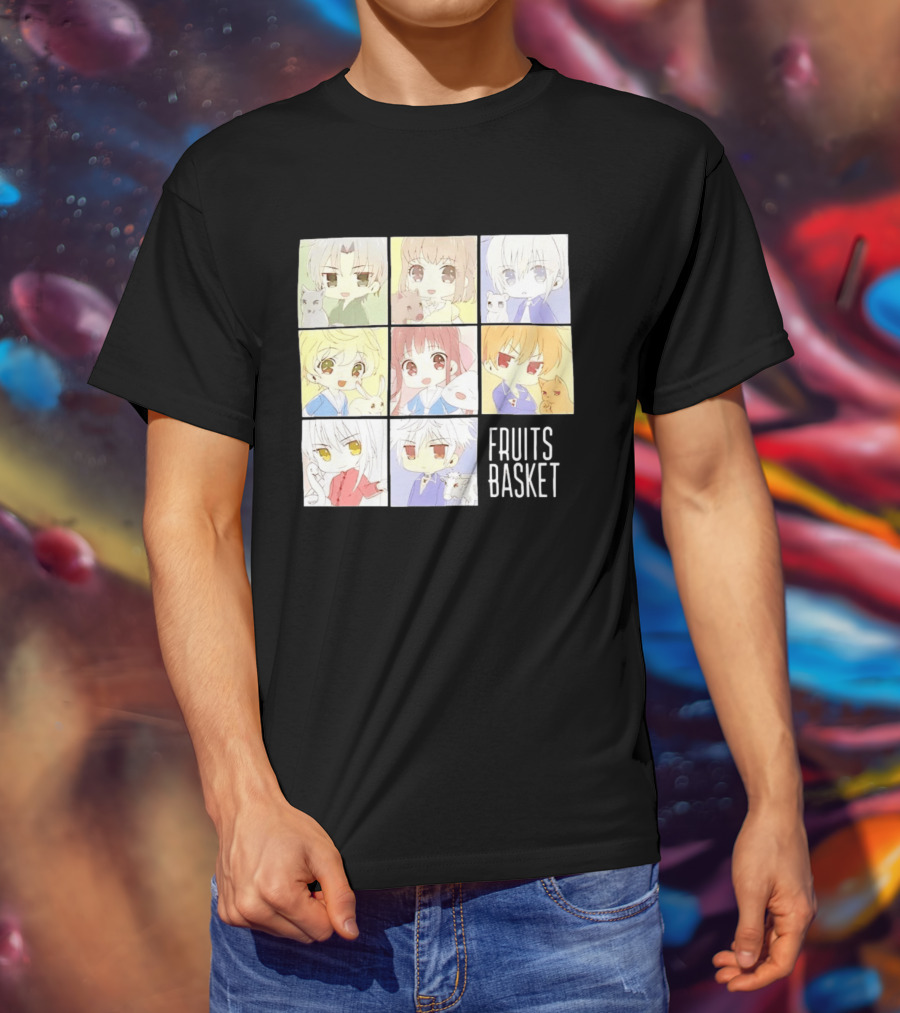 Fruits Basket Chibi Characters Grid With Cute Kawaii Anime T-Shirt
