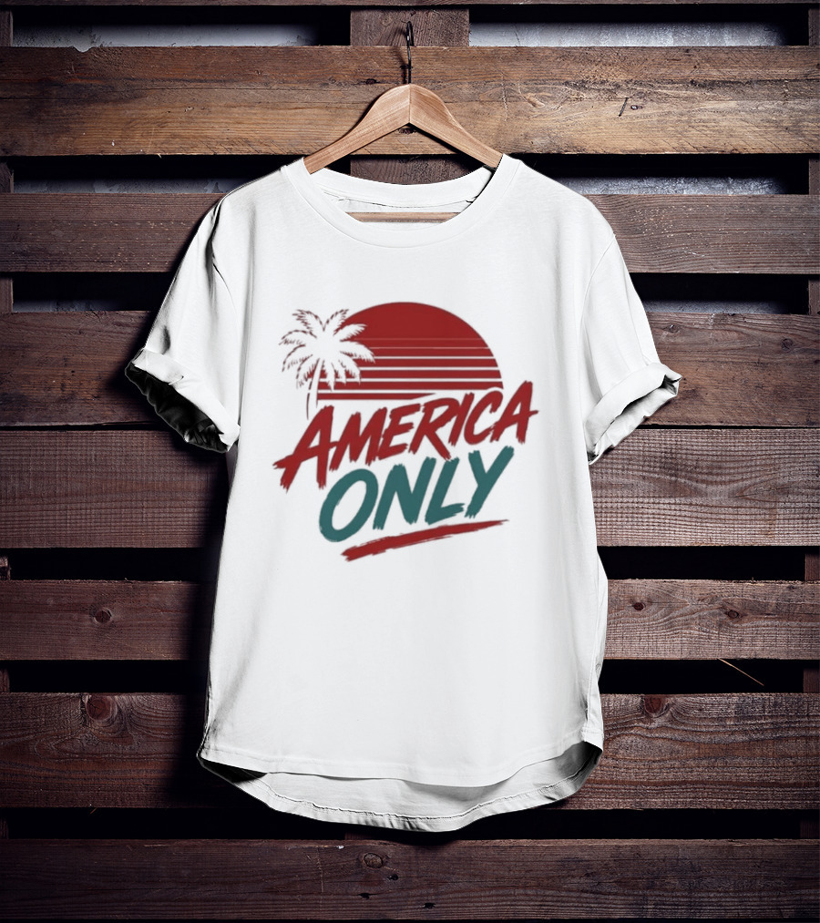 America Only Tropical Sunset Palm Tree T-Shirt