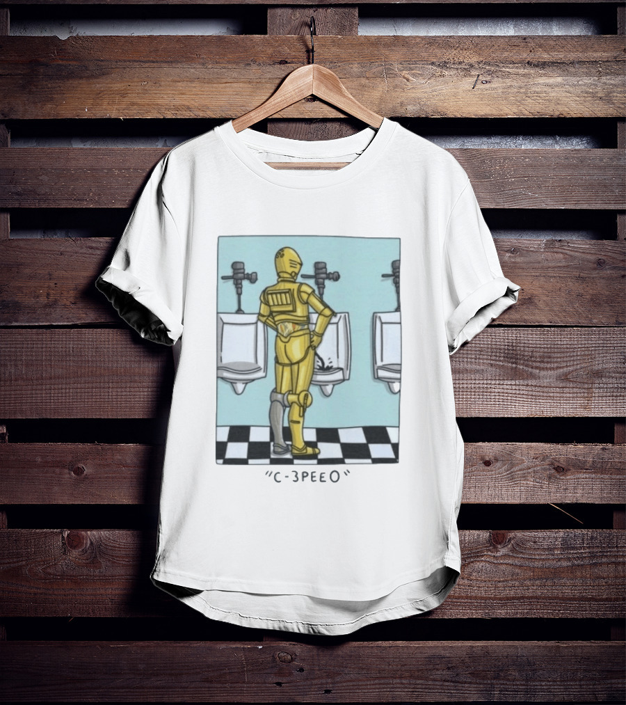 Star Wars C 3PEEO Droid Pun C 3PO Urinal Humor T-Shirt