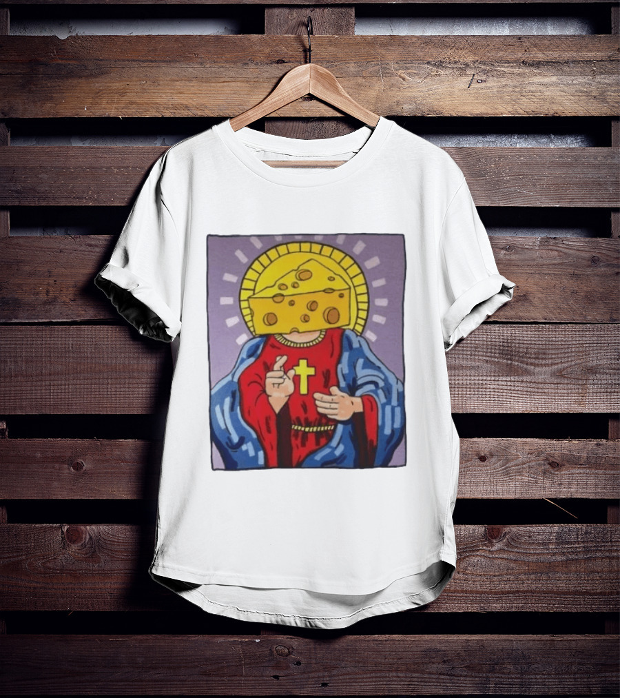 Cheesus Cheese Head Religious Pun Jesus T-Shirt