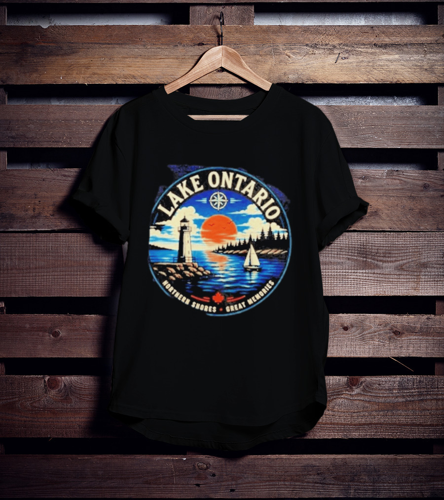 Lake Ontario Lighthouse Sunset Northern Shores Great Memories T-Shirt