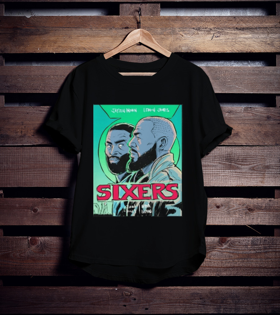 Jaylen Brown Lebron James Sixers NBA Lanterns T-Shirt