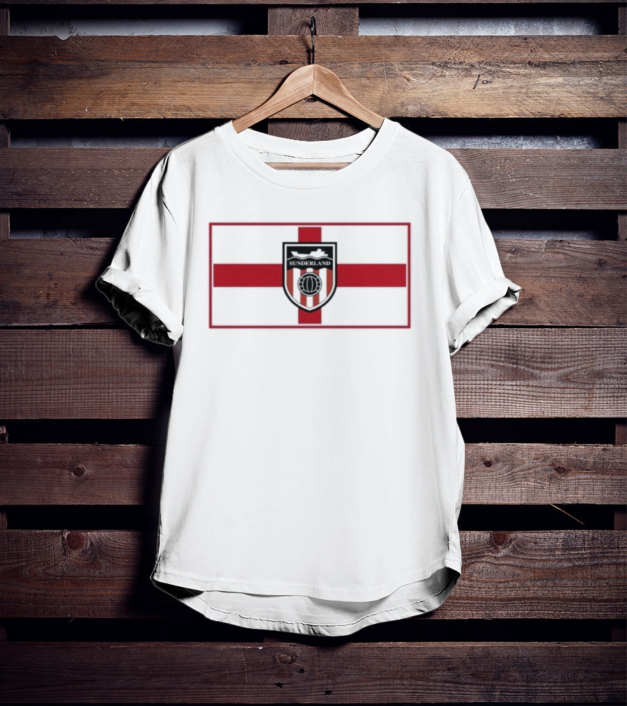 Sunderland AFC St George Cross Crest Flag Soccer Team T-Shirt