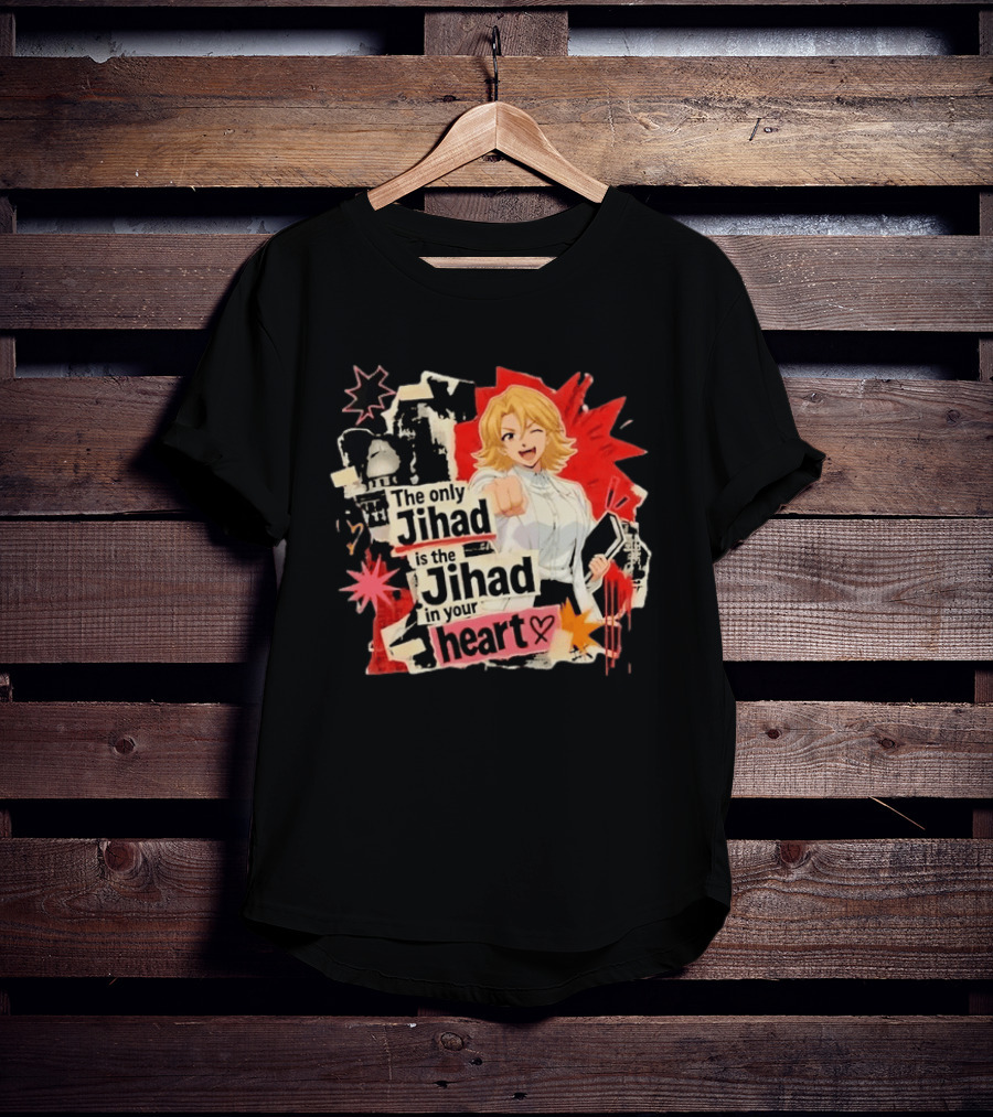 The Only Jihad Is The Jihad In Your Heart Anime Red Black Starburst Manga T-Shirt