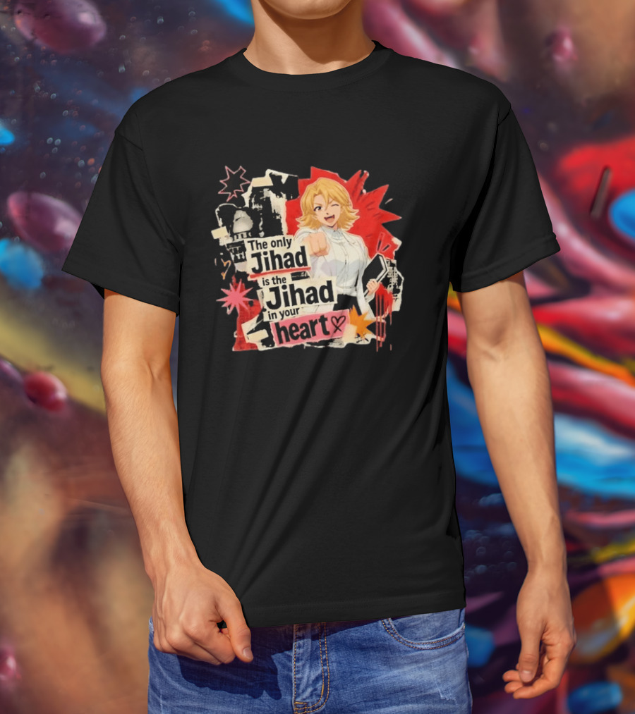 The Only Jihad Is The Jihad In Your Heart Anime Red Black Starburst Manga T-Shirt