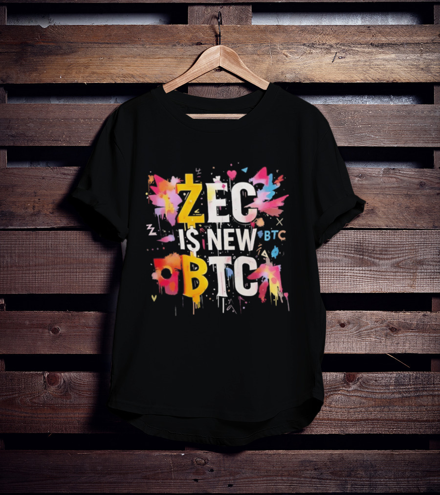 ZEC Is New BTC Cryptocurrency Zcash Bitcoin Colorful Paint Splash T-Shirt