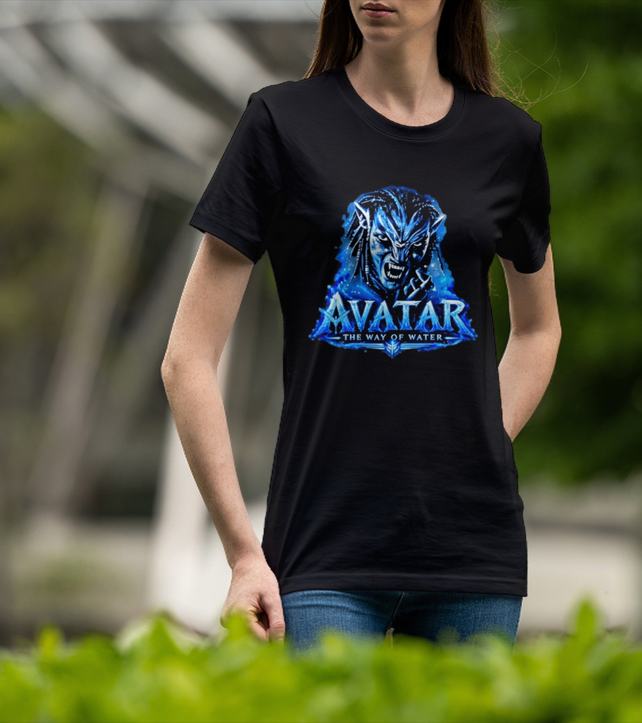 Avatar The Way Of Water Na'vi Warrior Fierce Expression T-Shirt