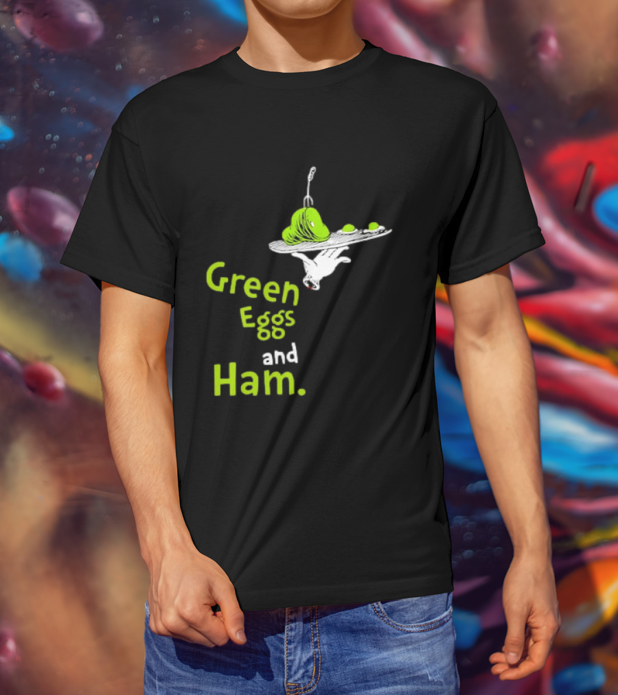 Dr Seuss Green Eggs And Ham Plate Illustration Classic Children's Book T-Shirt