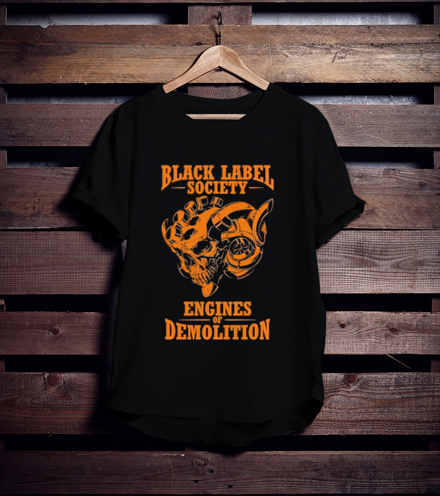 Black Label Society Engines Of Demolition Skull T-Shirt