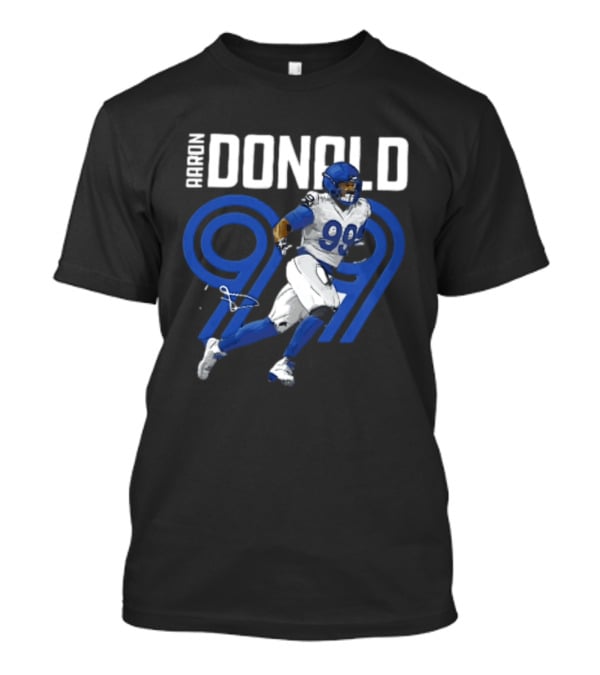 Los Angeles Rams Aaron Donald 99 Blue Running Player T-Shirt