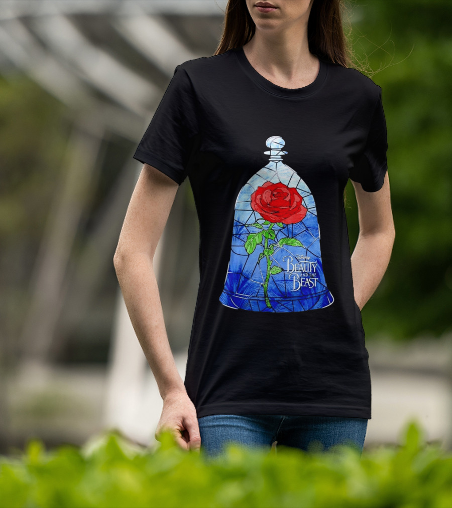 Disney Beauty And The Beast Stained Glass Rose Enchantment T-Shirt