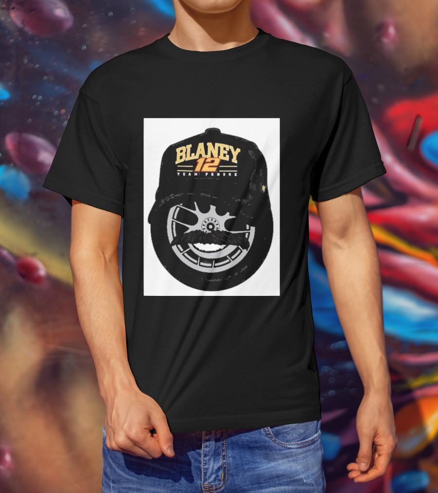 Blaney 12 Team Penske Mustache Racing Fan Gear T-Shirt