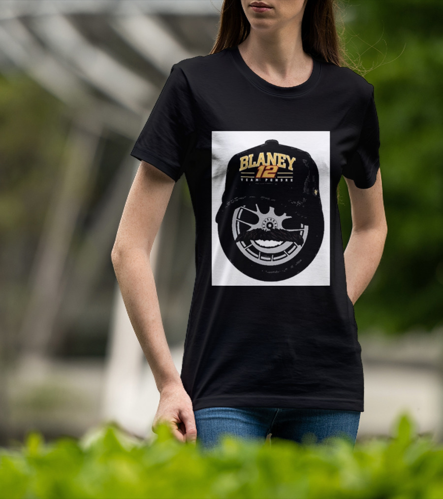 Blaney 12 Team Penske Mustache Racing Fan Gear T-Shirt