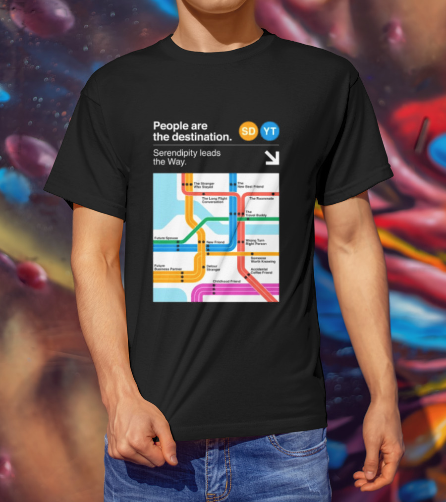 Seek Discomfort Serendipity Leads The Way People Are The Destination Black T-Shirt