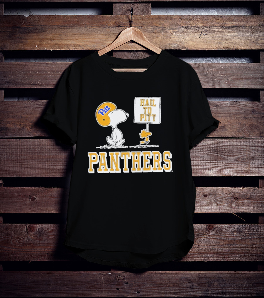 Snoopy Woodstock Hail To Pitt Panthers Peanuts Football Fan T-Shirt