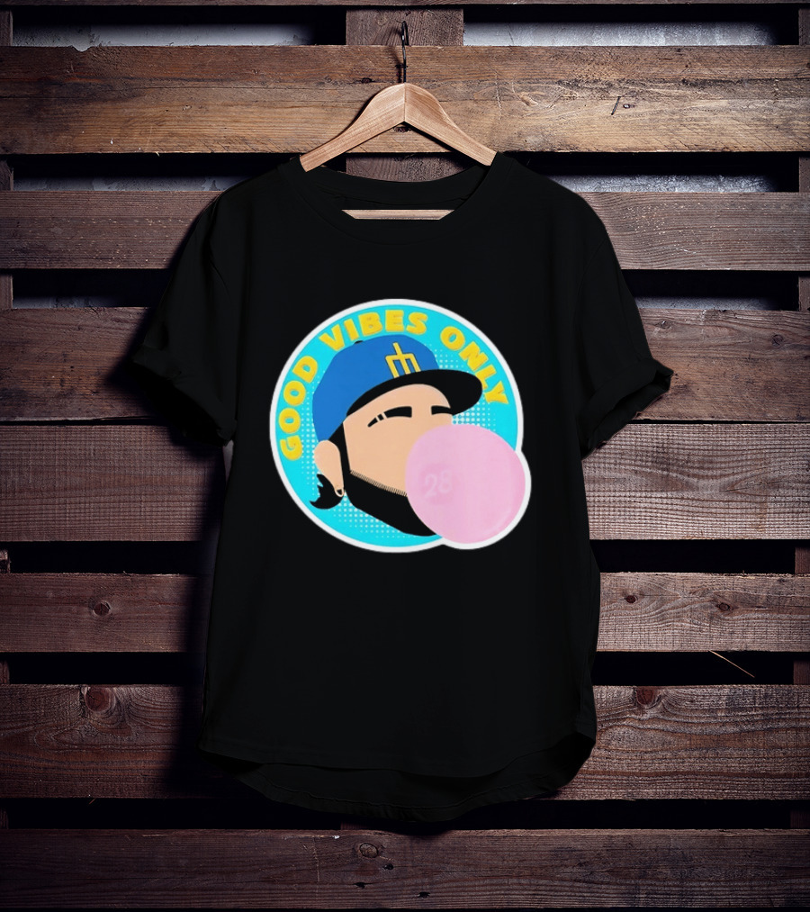 Seattle Mariners Eugenio Suarez Good Vibes Only 28 Baseball Bubblegum T-Shirt