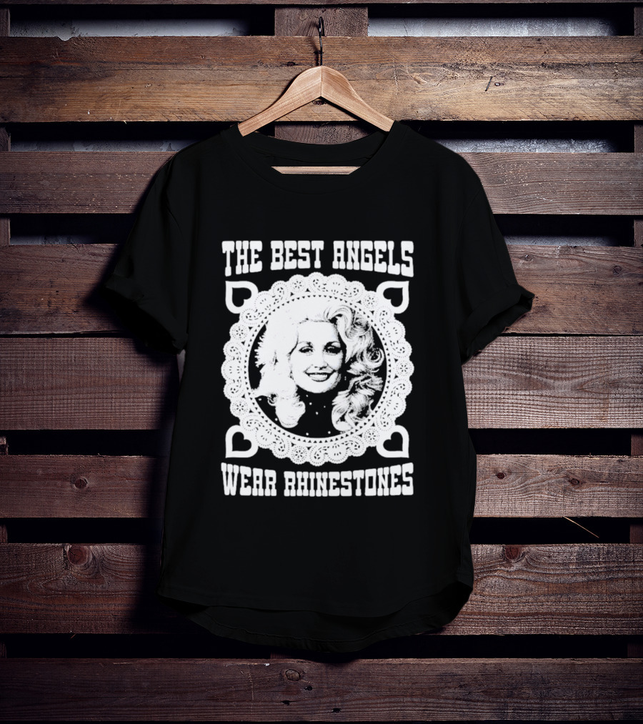 The Best Angels Wear Rhinestones Vintage Lace T-Shirt