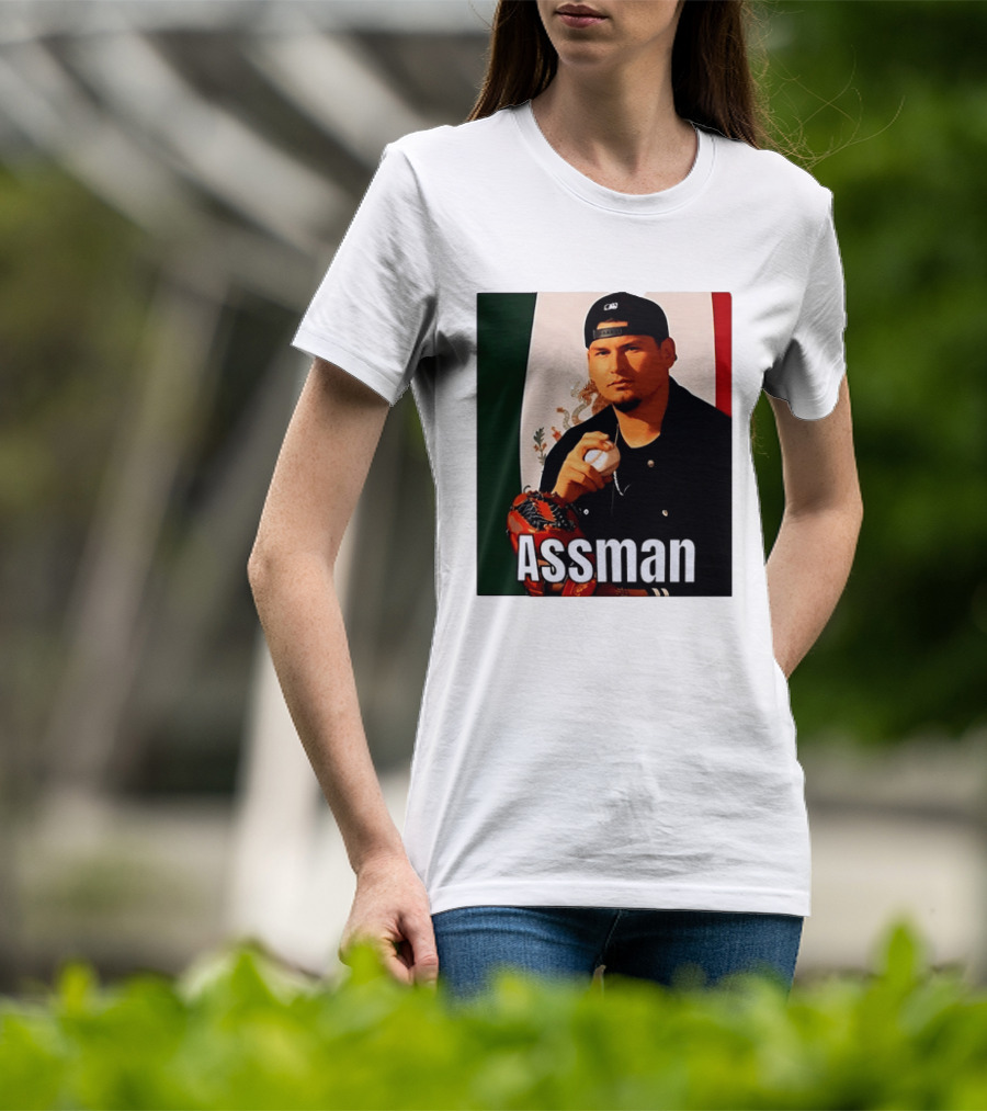 Assman Baseball Player Mexico Flag Baseball Glove Cap T-Shirt