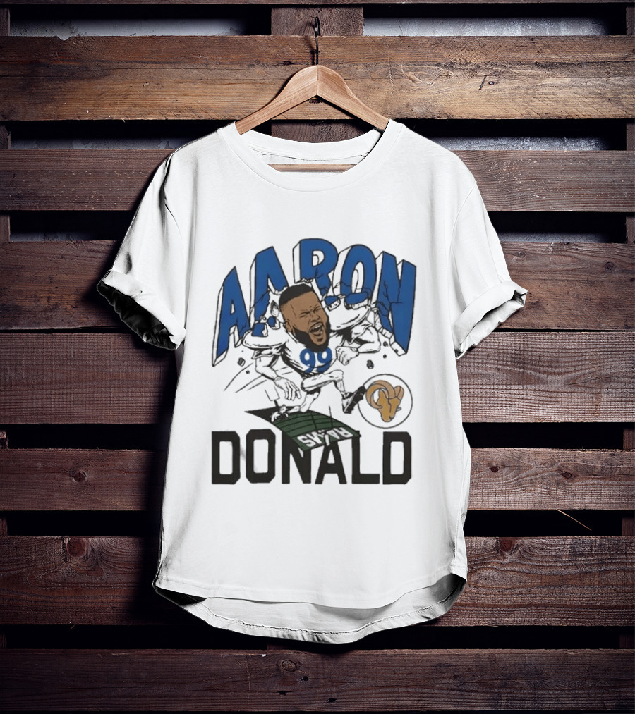 Los Angeles Rams Aaron Donald Caricature Artistry T-Shirt