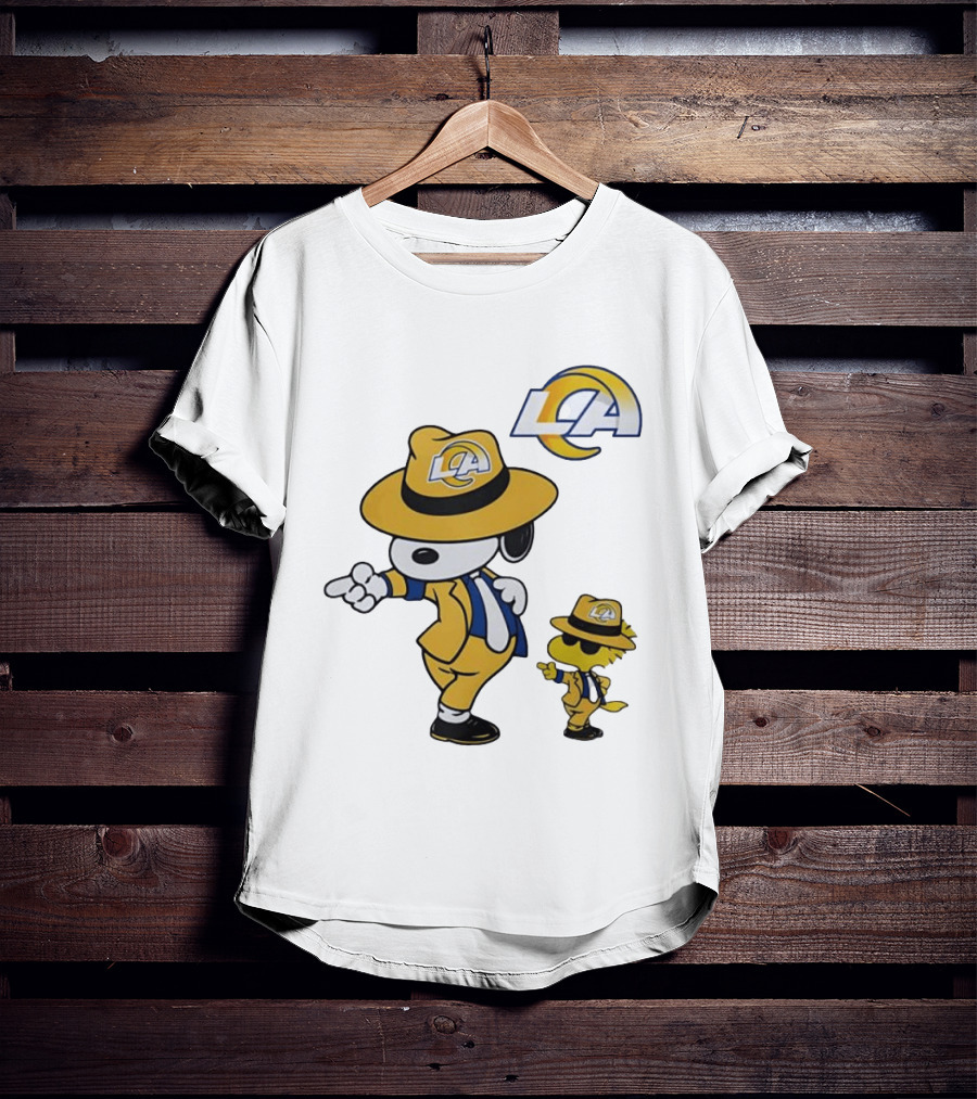 Los Angeles Rams Snoopy Woodstock LA Collaboration Dancing T-Shirt