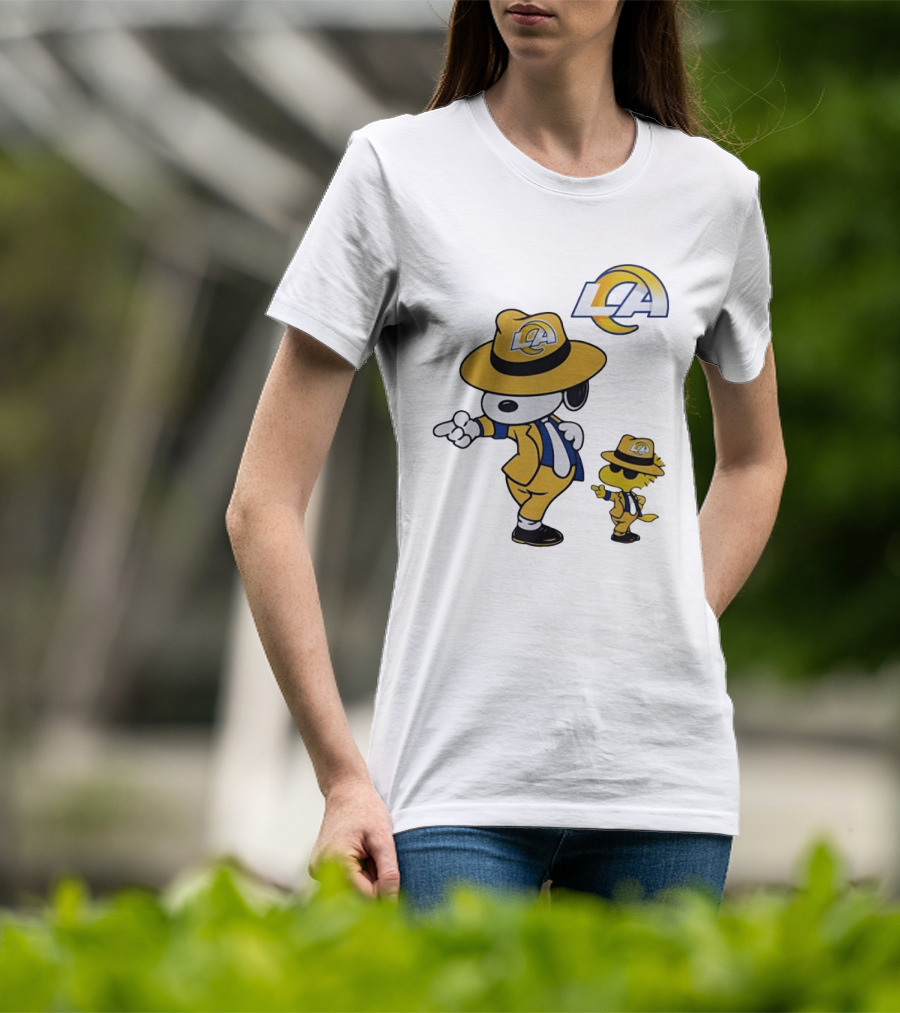Los Angeles Rams Snoopy Woodstock LA Collaboration Dancing T-Shirt