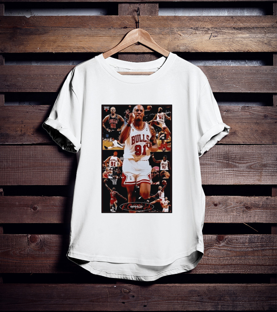 Dennis Rodman Chicago Bulls 91 Iconic NBA Basketball Highlights T-Shirt