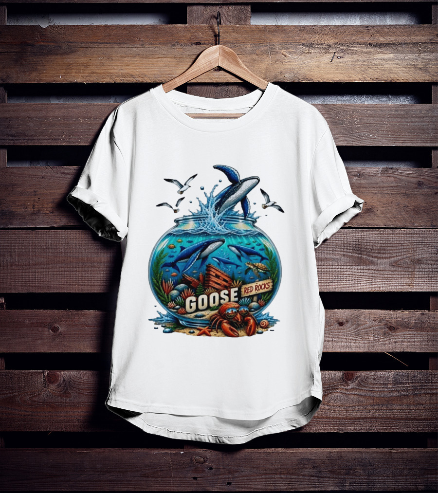 Goose Red Rocks Aquarium Whale Ocean Life Jam Band T-Shirt