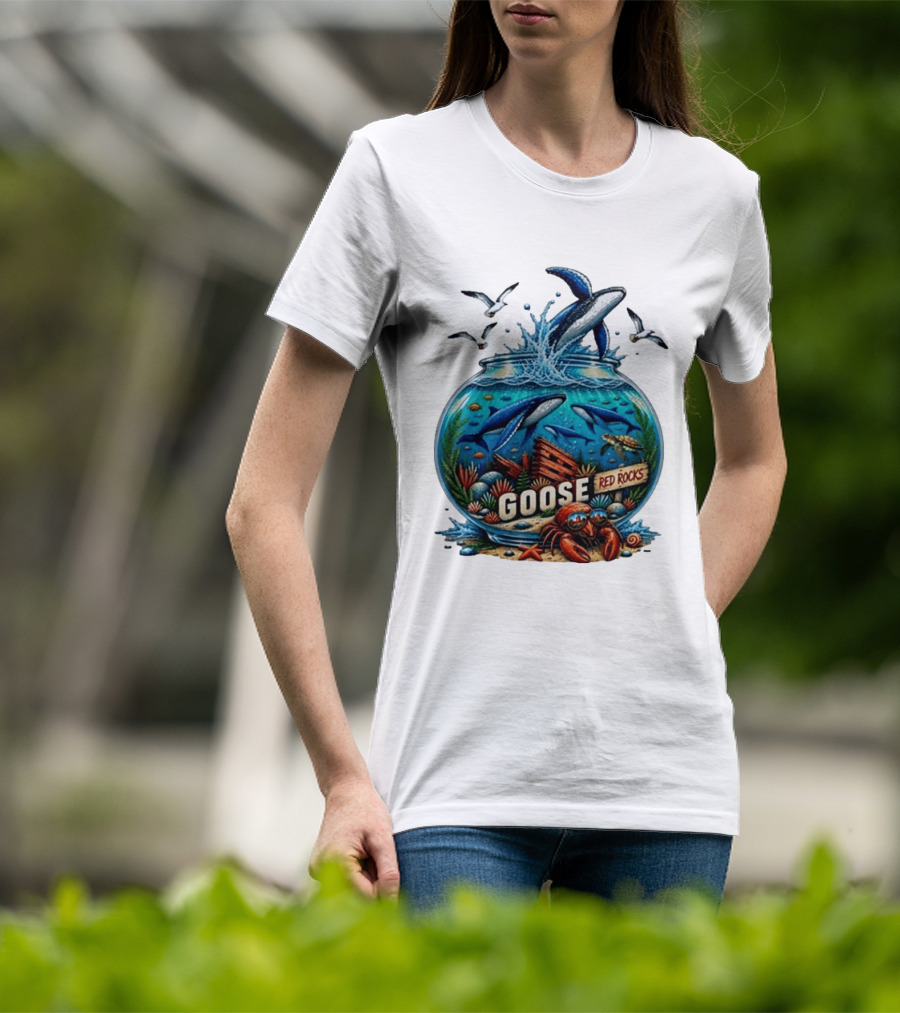Goose Red Rocks Aquarium Whale Ocean Life Jam Band T-Shirt