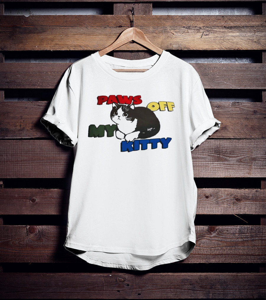 Paws Off My Kitty Cat Vintage Style Pet Lover T-Shirt