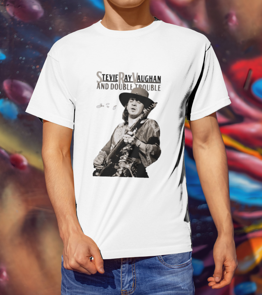 Stevie Ray Vaughan And Double Trouble Live Performance Image T-Shirt