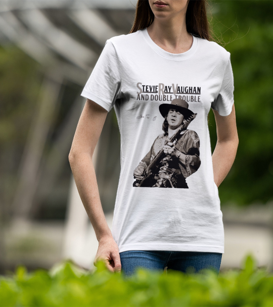 Stevie Ray Vaughan And Double Trouble Live Performance Image T-Shirt