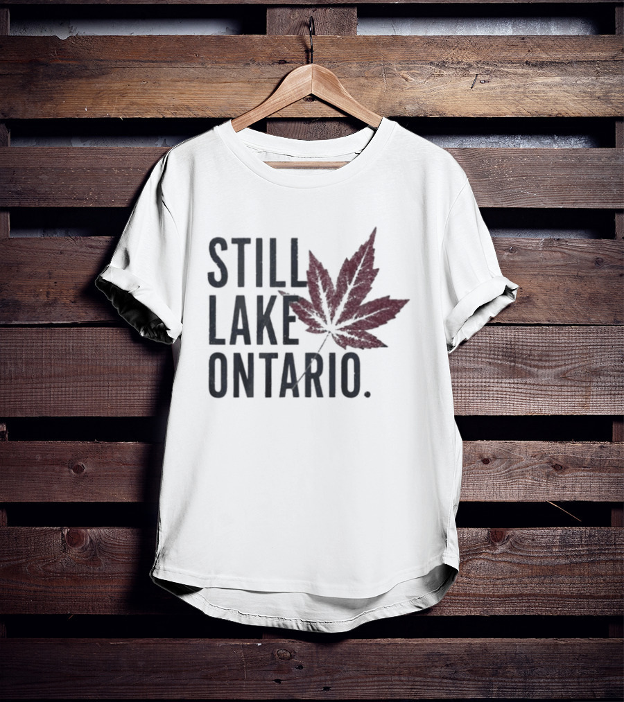 Still Lake Ontario Coordinates Great Lakes Maple Leaf T-Shirt