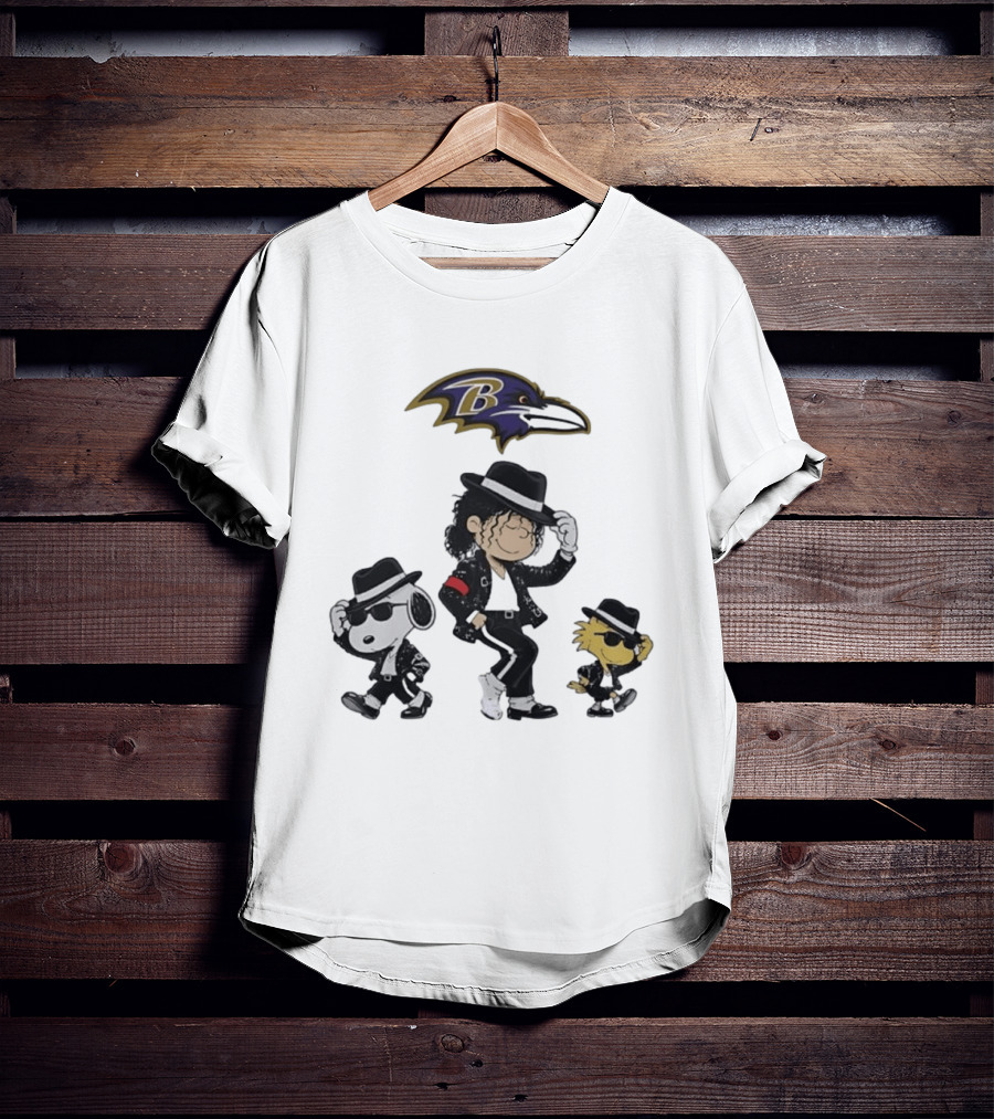 Baltimore Ravens Snoopy Charlie Brown Woodstock Pop Rock Dance T-Shirt