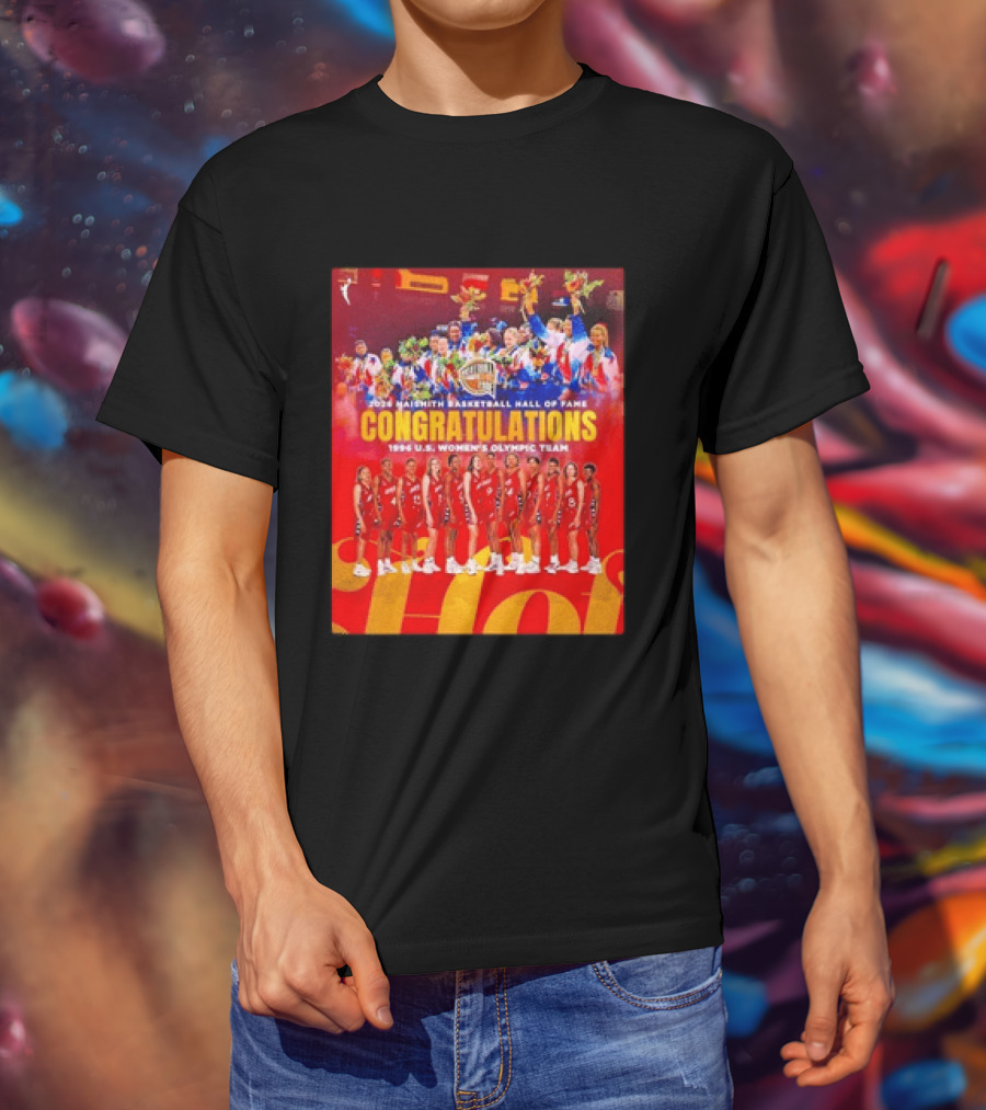 1996 USA Women's National Team Naismith Basketball Hall Of Fame Congratulations 1996 U.S. Women's Olympic Team T-Shirt