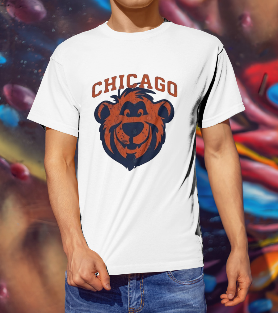 Chicago Bears Distressed Bear Face T-Shirt