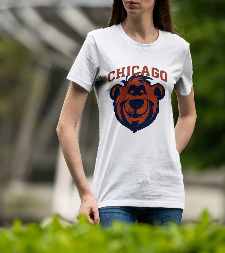 Chicago Bears Distressed Bear Face T-Shirt