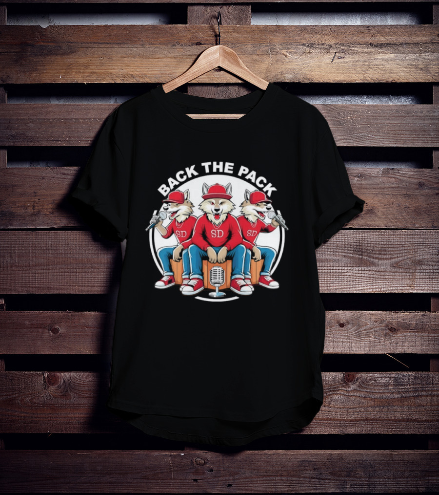 Back The Pack SD Wolf Rap Crew Hip Hop Trio Performance T-Shirt