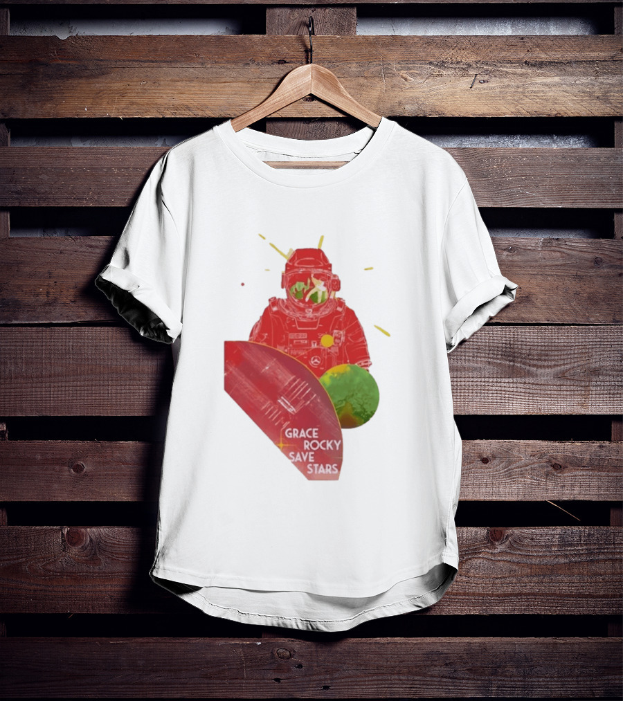 Grace Rocky Save Stars NASA Astronaut Space Adventure T-Shirt