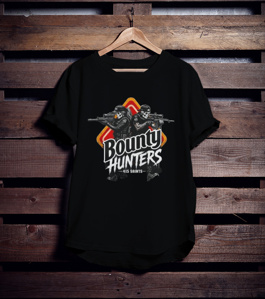 Bounty Hunters 415 Saints Skull Tactical Team Duo T-Shirt