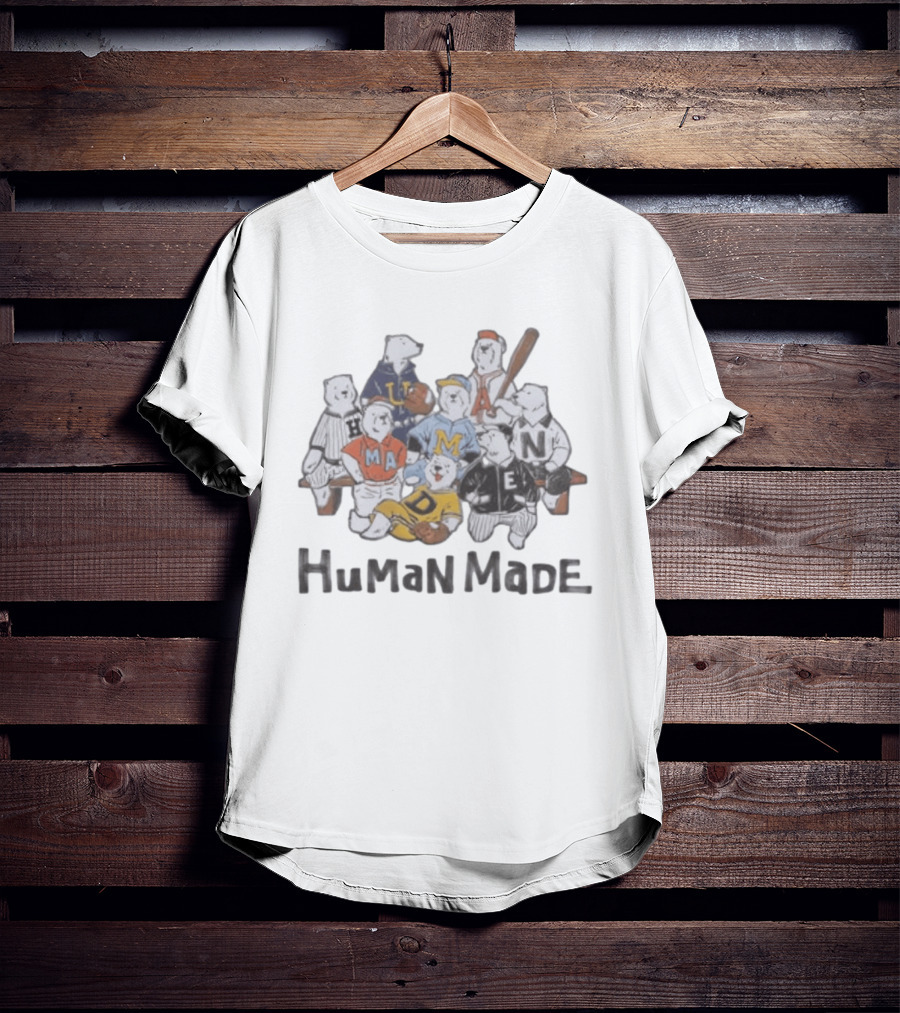 HuMan MaDe Streetwear Baseball Bears Nigo Collection T-Shirt