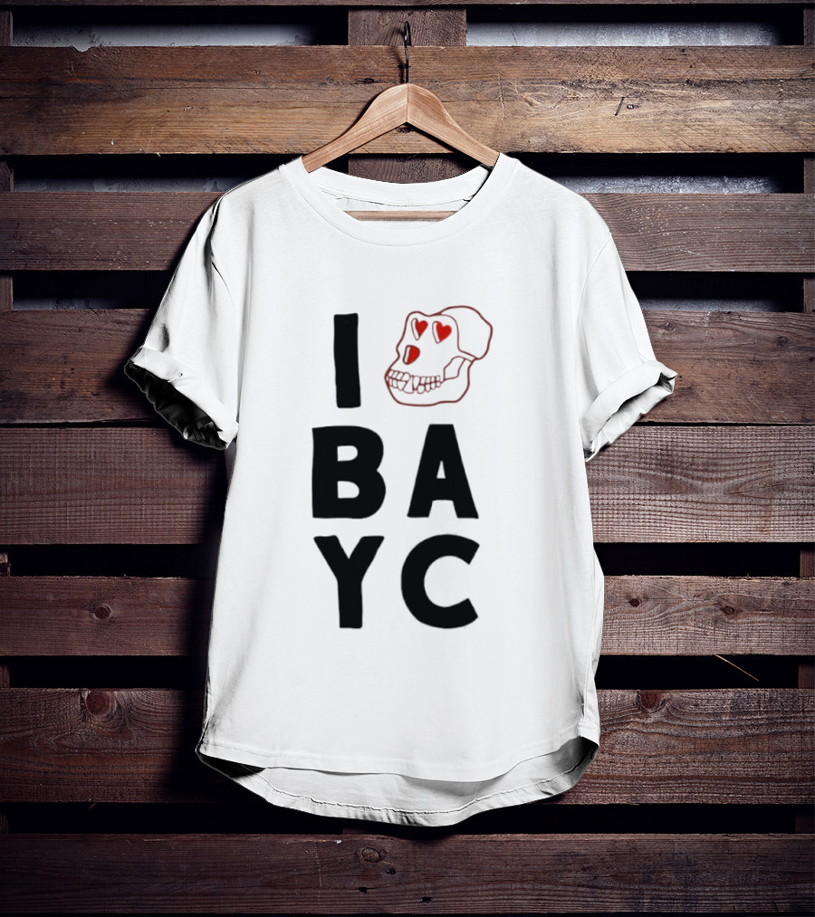 I Love BAYC I Heart Bored Ape Yacht Club NFT Crypto T-Shirt