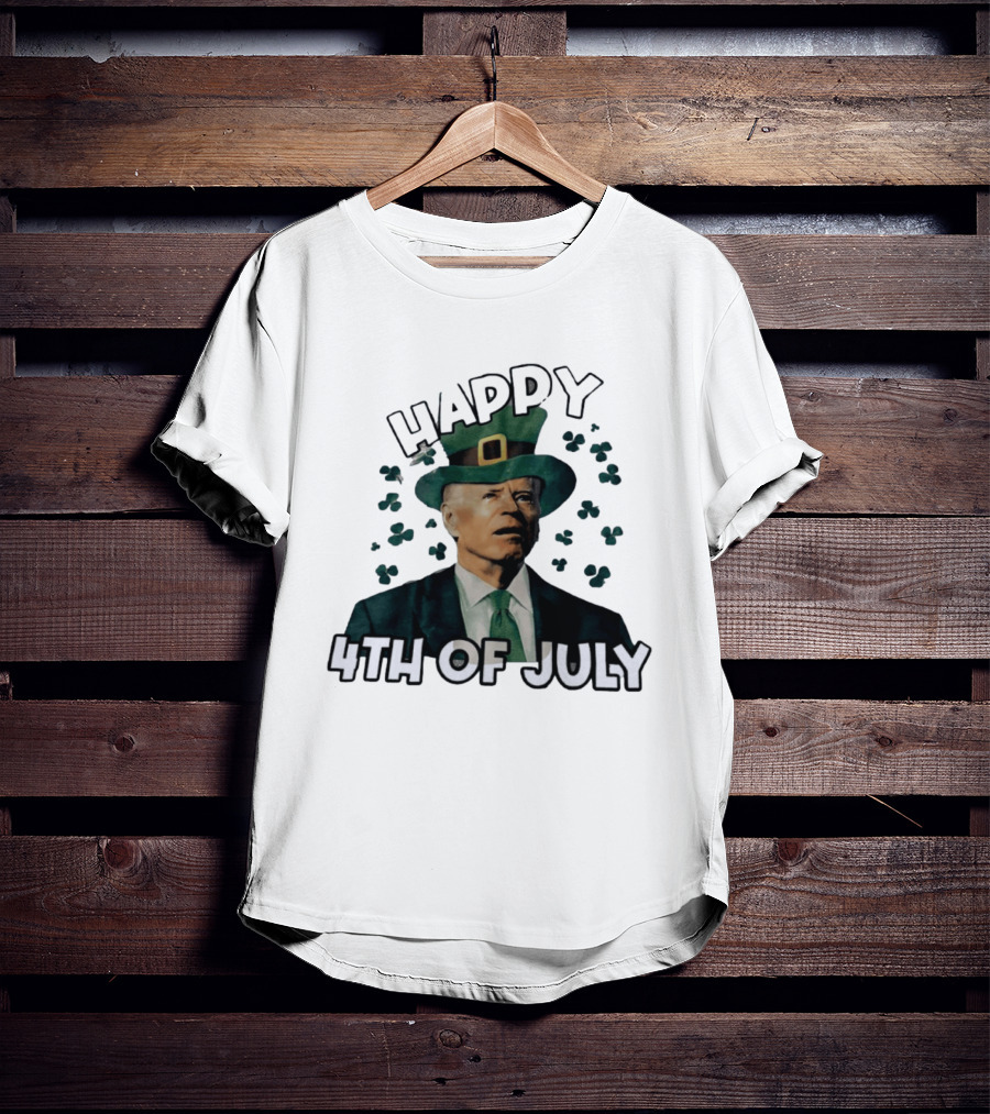 Joe Biden Happy 4th Of July Shamrock Leprechaun T-Shirt