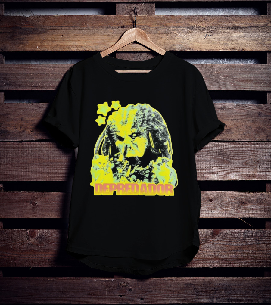 Depredador Predator Sci Fi With Kittens And Stars T-Shirt