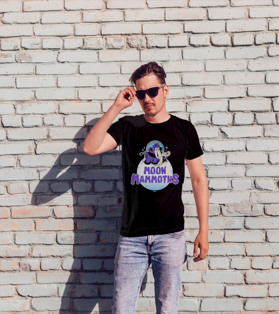 Moon Mammoths Purple Space Elephant Creature Astronaut T-Shirt
