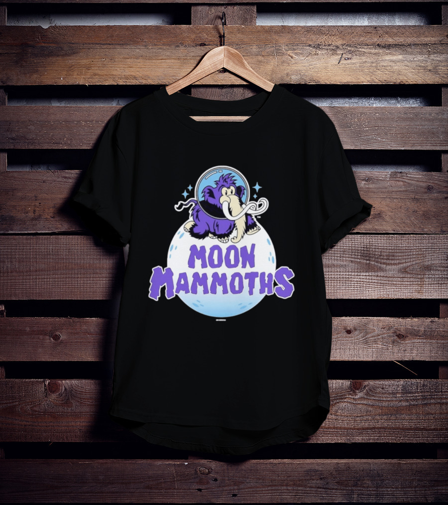 Moon Mammoths Purple Space Elephant Creature Astronaut T-Shirt